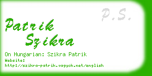 patrik szikra business card